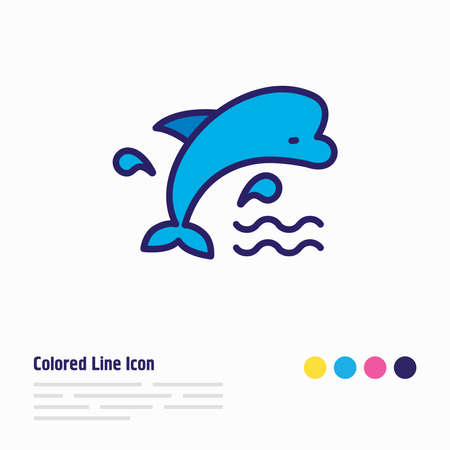 illustration of mammal icon colored line. Beautiful sea element also can be used as bottlenose dolphin icon element.の写真素材