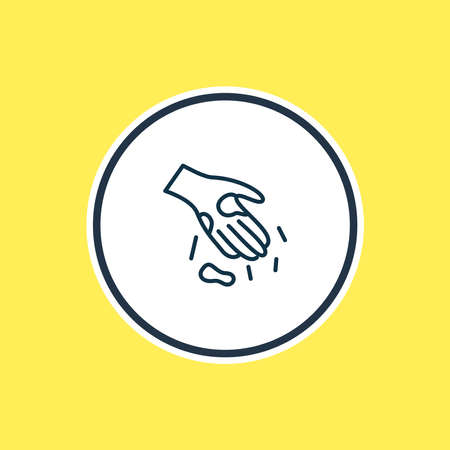Vector illustration of dirty hands icon line. Beautiful toilet element also can be used as palm icon element.のイラスト素材