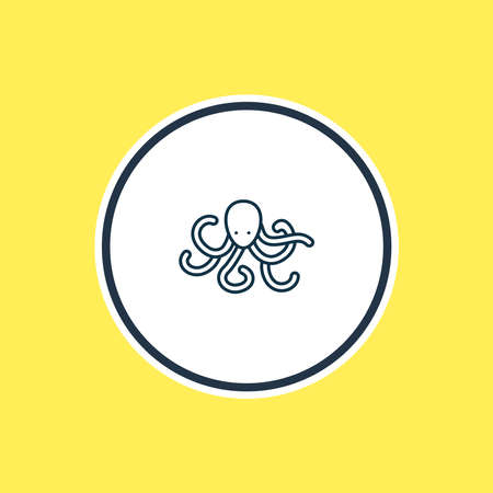 Vector illustration of octopus icon line. Beautiful zoo element also can be used as tentacle icon element.のイラスト素材