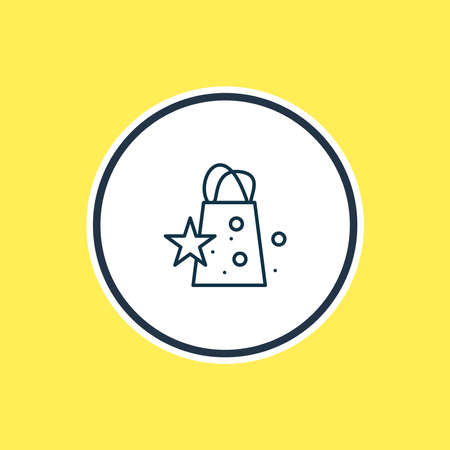 Vector illustration of gift bags icon line. Beautiful baby element also can be used as merchandise icon element.のイラスト素材