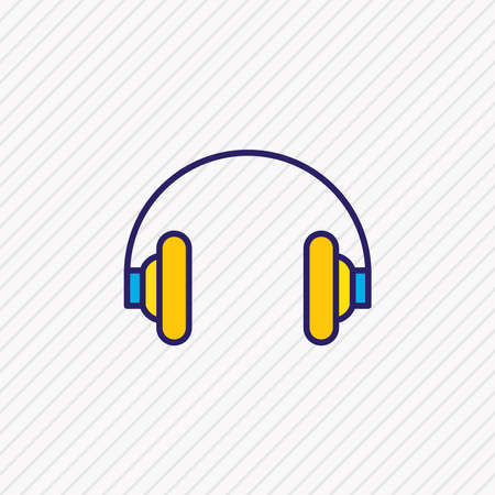 Vector illustration of headphones icon colored line. Beautiful hardware element also can be used as earphone icon element.のイラスト素材