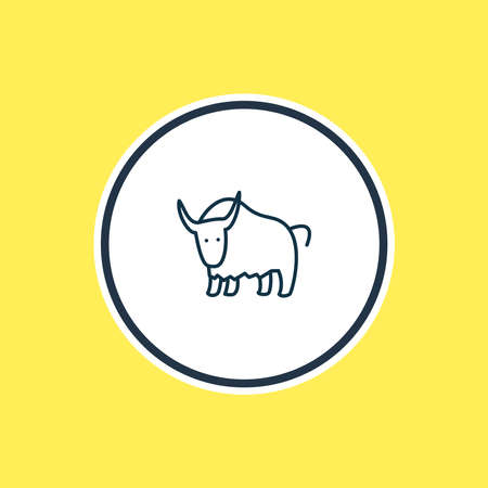 Vector illustration of ox icon line. Beautiful animals element also can be used as buffalo icon element.のイラスト素材