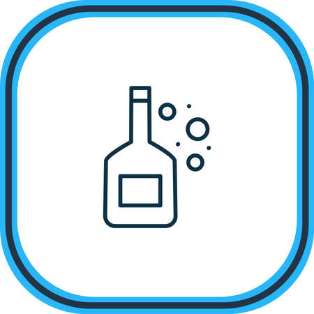 Vector illustration of whiskey bottle icon line. Beautiful drink element also can be used as cognac icon element.のイラスト素材