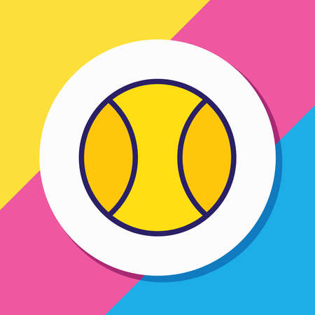 Vector illustration of tennis ball icon colored line. Beautiful athletic element also can be used as sport icon element.のイラスト素材