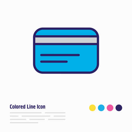 Vector illustration of credit card icon colored line. Beautiful wholesale element also can be used as debit icon element.のイラスト素材