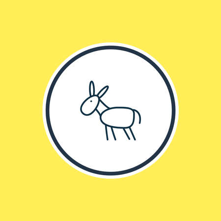 Vector illustration of donkey icon line. Beautiful zoology element also can be used as mule icon element.のイラスト素材