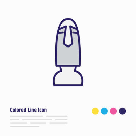 Vector illustration of moAI icon colored line. Beautiful tourism element also can be used as sculpture icon element.のイラスト素材