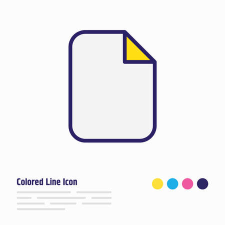 Vector illustration of blank document icon colored line. Beautiful office element also can be used as file icon element.のイラスト素材