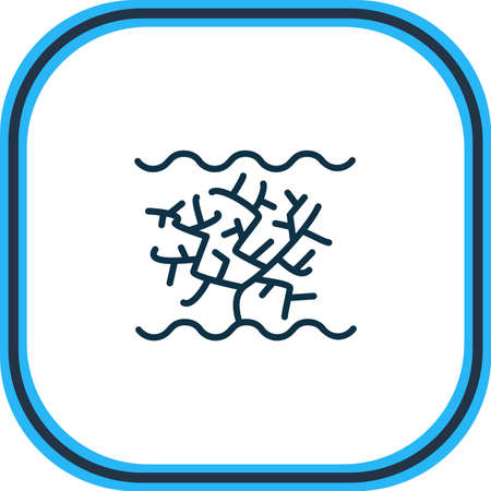 Vector illustration of coral icon line. Beautiful nautical element also can be used as algae icon element.のイラスト素材