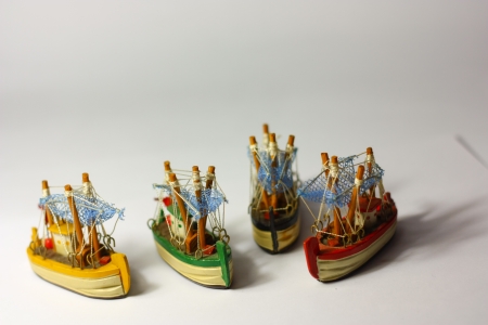 group of fishing boatの写真素材