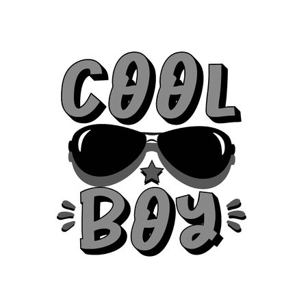 Cool Boy text with Sunglasses Good for T shirt print, poster, noteebook and gift design.のイラスト素材