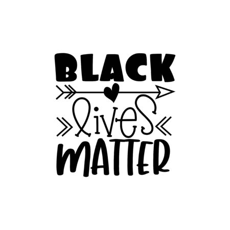 Black Lives Matter typography with arrow and heart symbol.のイラスト素材