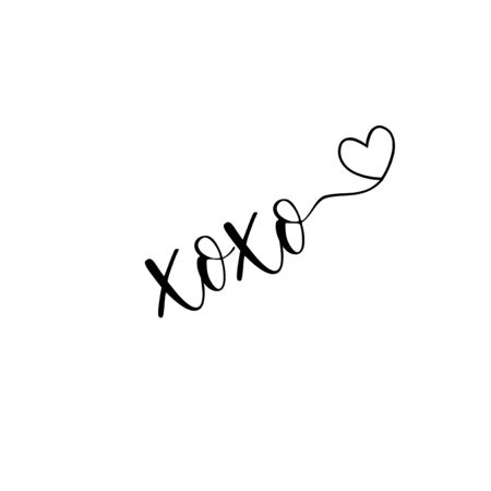 xoxo calligraphy - good for tattoo, greeting card, poster, gift design.のイラスト素材