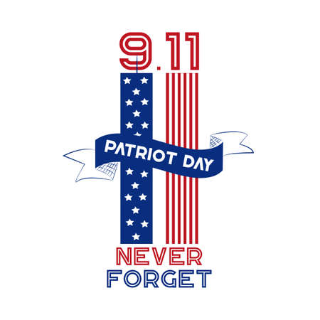 9/11 USA Never Forget September 11, 2001. Vector conceptual illustration for Patriot Day USA poster or banner.のイラスト素材