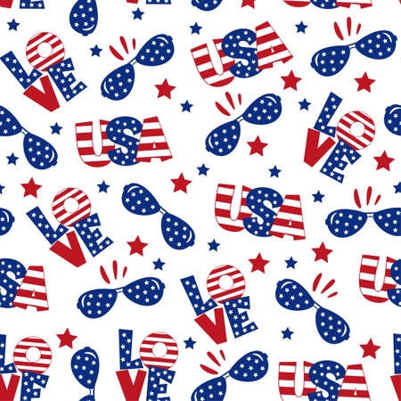 Seamless pattern for US Independence Day 4th of July.のイラスト素材