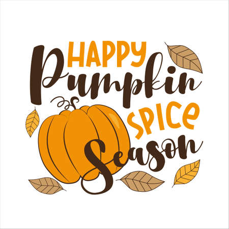 Happy pumpkin spice season -Autumnal decoration.のイラスト素材