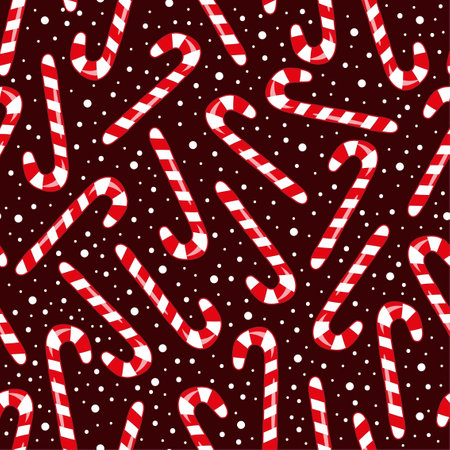 Candy cane seamless pattern. Good for wrapping paper, textile print, poster, card, label, and other decoration for Christmas.のイラスト素材