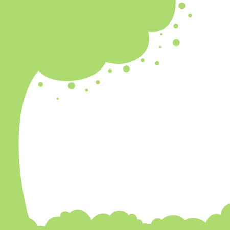 Vector background with green tree and grass silhouettes.のイラスト素材