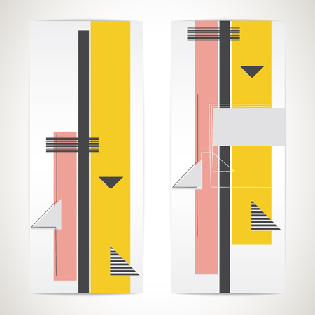 Set of banners with geometric designのイラスト素材