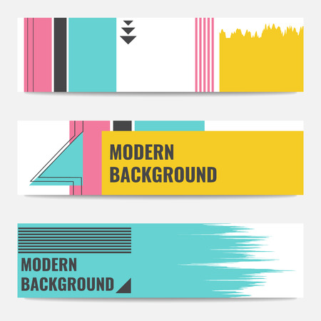 Set of banners with Modern geometric designのイラスト素材
