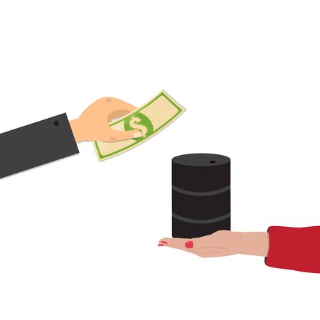 Purchase of oil , the exchange of the dollar for oil concept.のイラスト素材