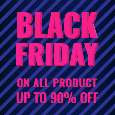 Black Friday promotion modern abstract geometric banner with blue stripes. Sale offer concept.のイラスト素材