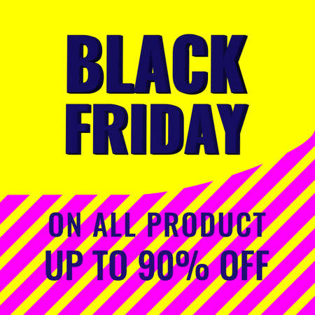 Black Friday promotion modern abstract geometric banner. Sale offer concept.のイラスト素材