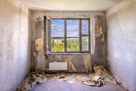 Abandoned flat in Pripyat (Chernobyl Exclusion Zone)の写真素材