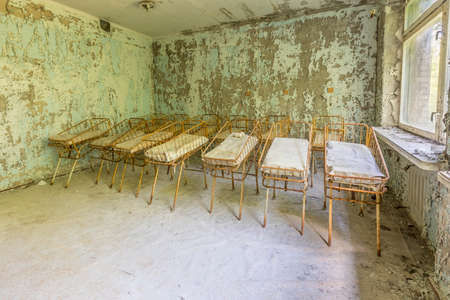 Inside of abandoned hospital in Pripyatの写真素材