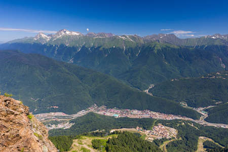 Panorama of Esto Sadok and Gorki Gorod (Caucasus)の写真素材
