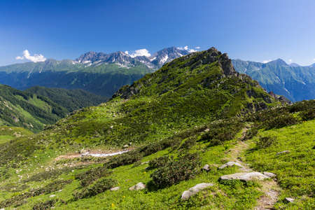 View of mount Chugush (Western Caucasus)の写真素材