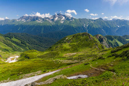 Panoramic view of mount Chugush (Western Caucasus)