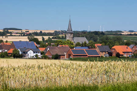 Panoramic view of German village Luetgenederの写真素材