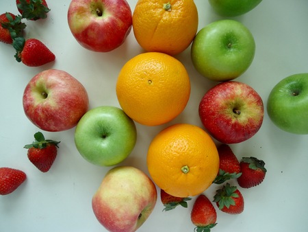 Fruit group of apple and orangeの写真素材