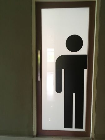 Men Restroom symbol on the door, men sign for rest roomの写真素材