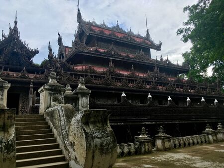 Shwenandaw monastery or Golden palace monastery in Mandalay city, Myanmar