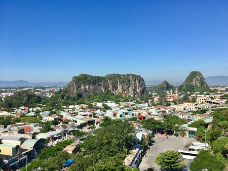 Landscape view point from Marble mountain in Danang city in Vietnamのeditorial素材