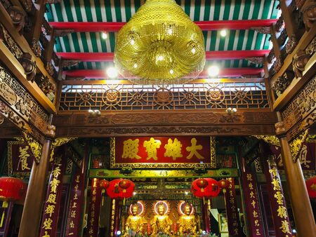 Chinese Buddha at Dragon Kamalawat Temple, Wat Leng Noei Yi Chinese buddhist temple in Bangkok, Thailandのeditorial素材
