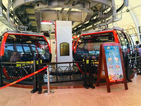 Cable car skyline to Ba Na Hills mountain, landmark in Danang, Vietnamのeditorial素材