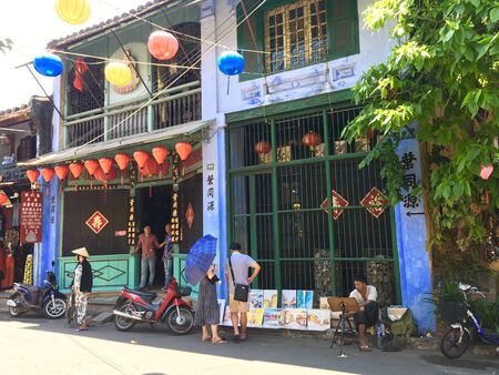 Local lifestyle of Vietnamese people to do work at Hoi An ancient town, Vietnamのeditorial素材