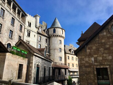 Castles French style on French village at Ba Na Hills mountain resort in Danang, Vietnamのeditorial素材