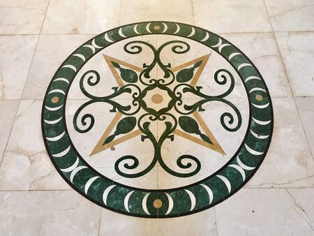 Design of pattern on floor tile, ceramic painting vintage and classic styleの写真素材