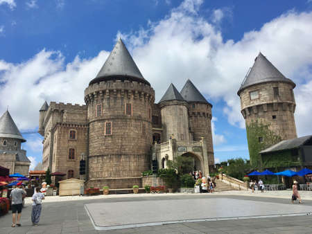 Castles French style on French village at Ba Na Hills mountain resort in Danang, Vietnamのeditorial素材