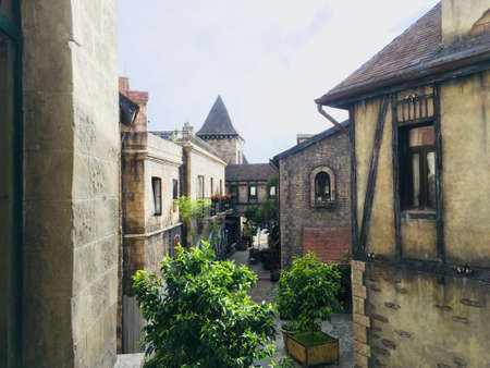 Castles European French style on French village at Ba Na Hills mountain resort in Danang, Vietnamのeditorial素材