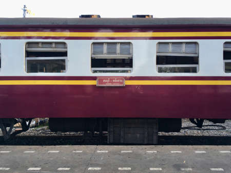 Train on station waiting for passenger, body side train, backgroundの写真素材