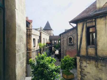Castles European French style on French village at Ba Na Hills mountain resort in Danang, Vietnamのeditorial素材
