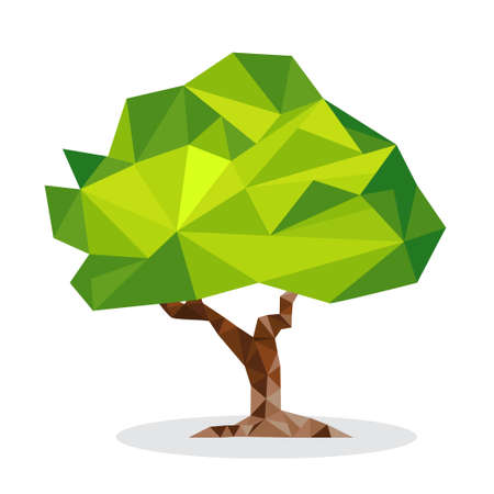 Green geometric tree formed by trianglesのイラスト素材
