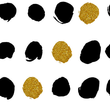 Hand painted seamless polka dot pattern.のイラスト素材