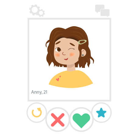 The girl on the app screen. Dating and dating