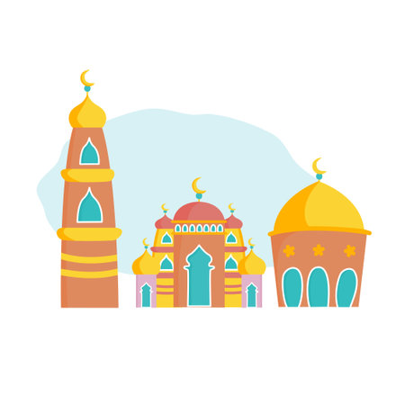 Mosque icon. Flat illustration of mosque vector icon for web designのイラスト素材